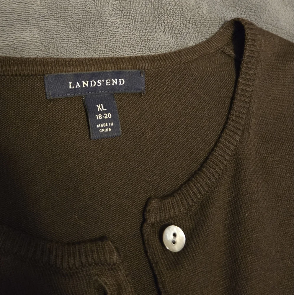 Lands' End Brown Cardigan - Picture 2 of 6